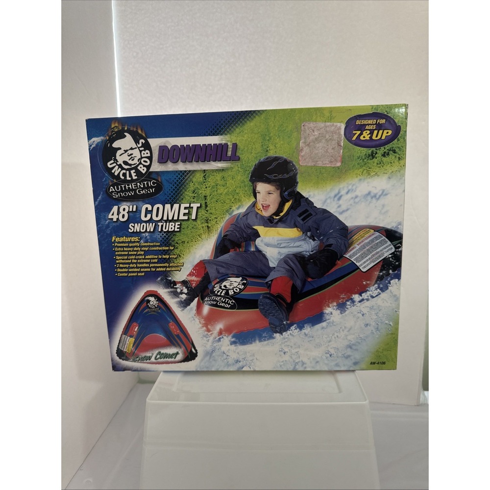 Uncle Bobs Snow Tube Downhill 48" Comet Inflatable Red Blue With Handles NEW Box